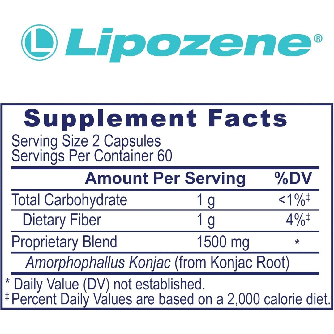 Lipozene MEGA Bottle - 120 Capsules, Making it Our Largest Size Available - Appetite Suppressant
