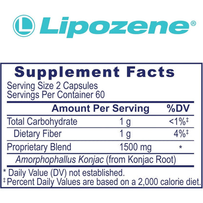 Lipozene MEGA Bottle - 120 Capsules, Making it Our Largest Size Available - Appetite Suppressant